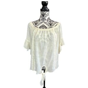 NO FRILLS LA Cream Boho Blouse Top